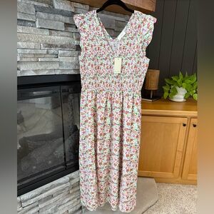 MELLODAY Multicolor Smocked V-Neck Dress